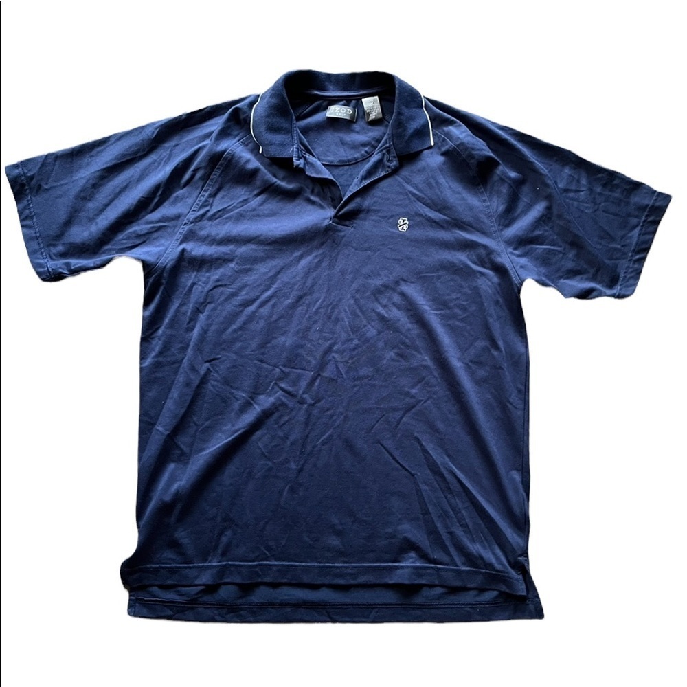 Izod Golf Navy Blue Men’s Polo w/ White Line on Collar Size Medium